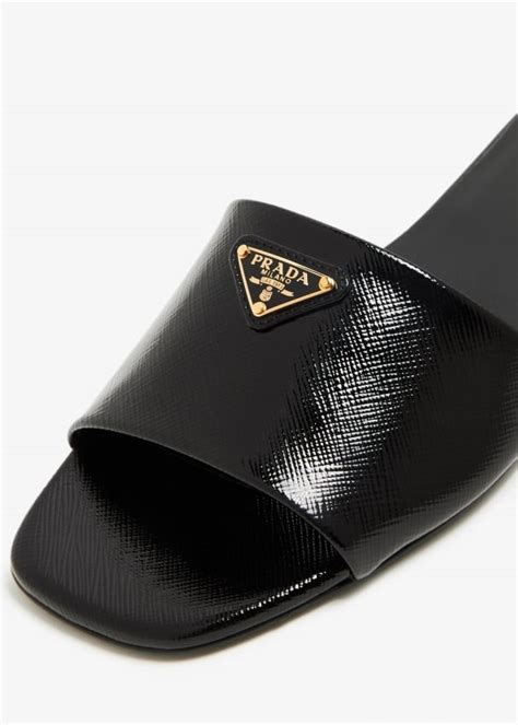 prada patent leather slides price|Prada flat sandals.